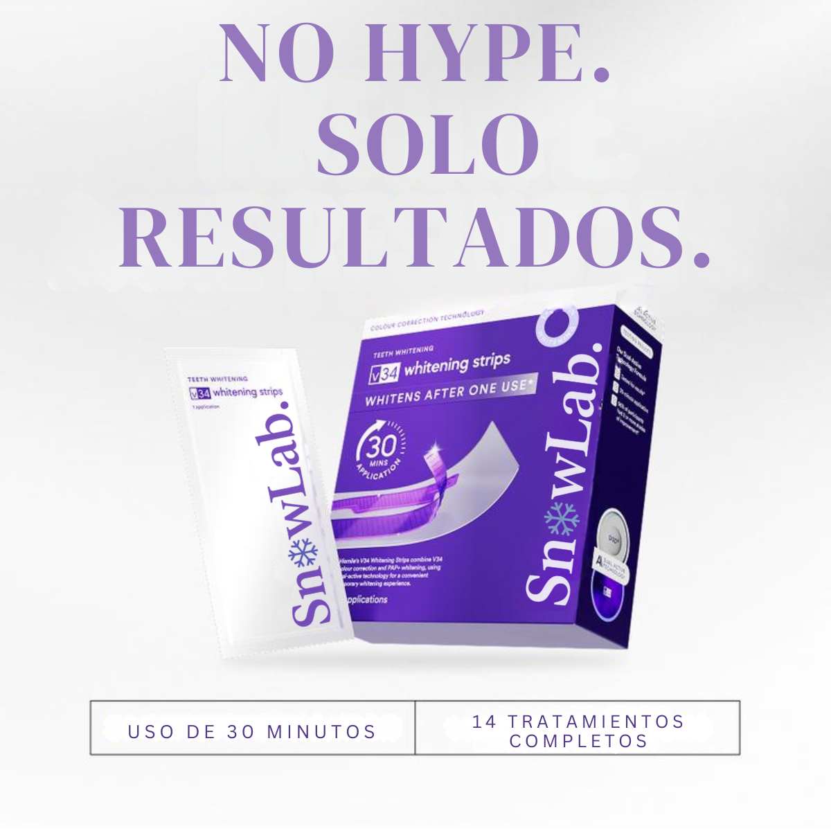 Tiras blanqueadoras moradas